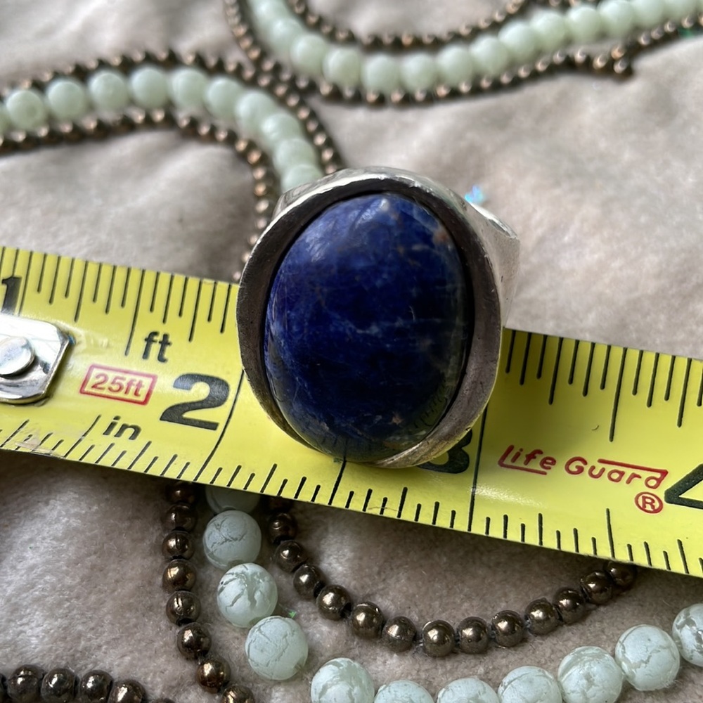 Solid Sterling Silver And Blue Lapis Ring - image 5